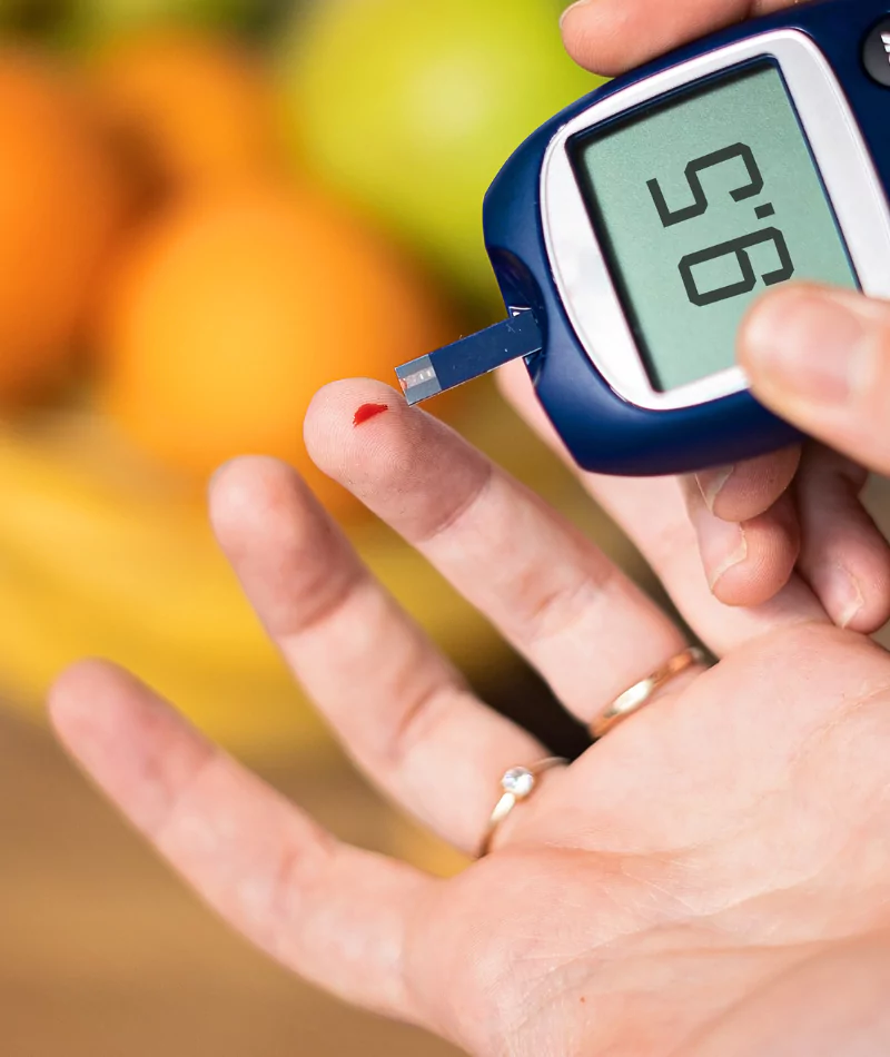 muestra de sangre que se usa para personas con diabetes